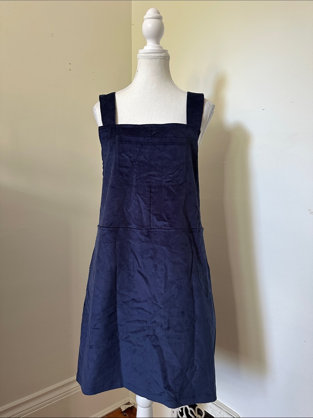 NWT SMASH + TESS Dakota Navy Blue Corduroy Twee Academia Mini Dress Medium
